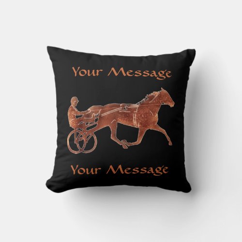 Brown Pacer Silhouette Throw Pillow