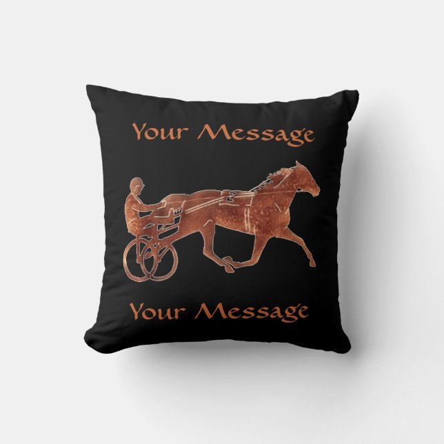Brown Pacer Silhouette Throw Pillow (Front)