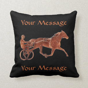 Brown Pacer Silhouette Throw Pillow