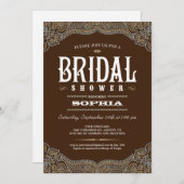Brown Paisley Bridal Shower Invitations (Front/Back)