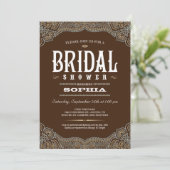 Brown Paisley Bridal Shower Invitations (Standing Front)