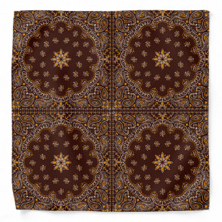 Brown Paisley Pattern Bandana