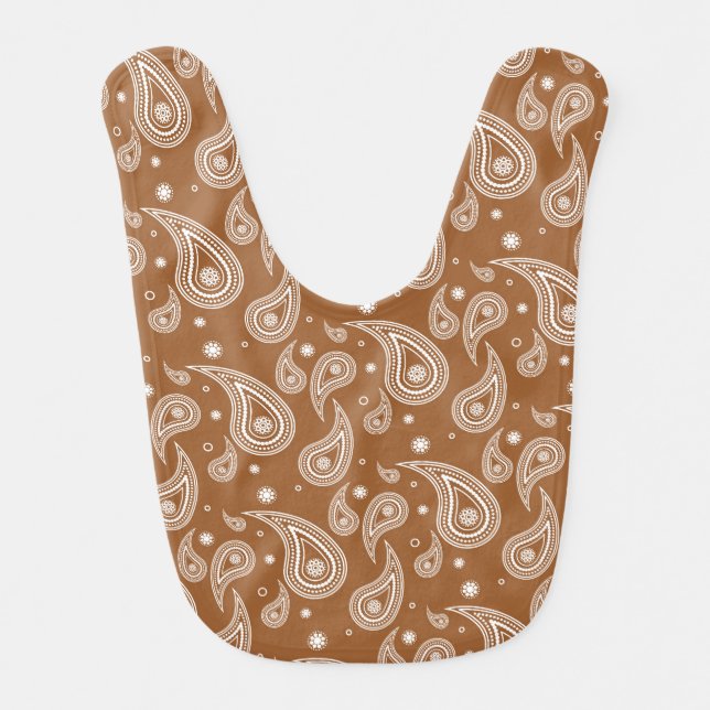 Brown Paisley Print Bib (Front)