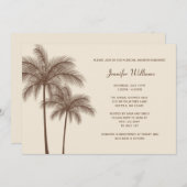Brown Palm Tree Bridal Shower Invitation (Front/Back)