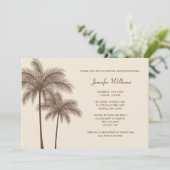 Brown Palm Tree Bridal Shower Invitation (Standing Front)