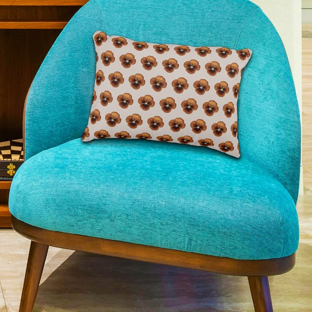 Brown Pansy Flower Seamless Pattern on Accent Pillow (Brown Pansy flower seamless pattern on accent pillow)