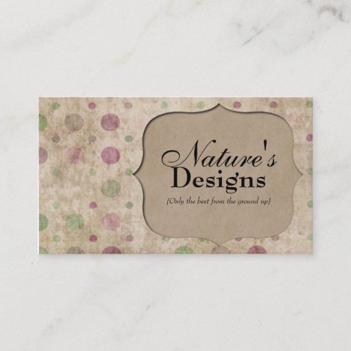 Customizable Brown Paper Bag Polka Dots Profile Business Card