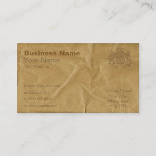 Customizable Brown Paper Business Card Templates