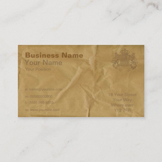 Brown Paper Business Card (Front)