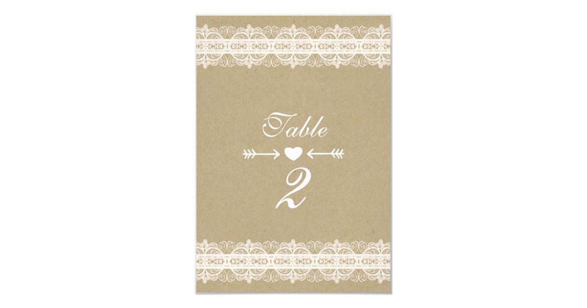 Brown Paper &amp; White Lace Natural Rustic Wedding Invitation | Zazzle.com