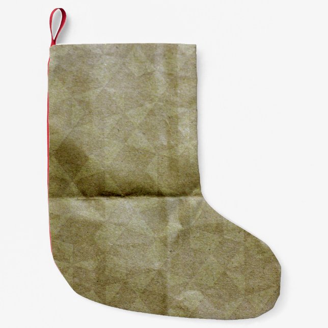 Brown paper wrinkle. Crease the paper. Background  Small Christmas Stocking (Front)