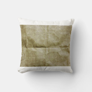 Brown paper wrinkle. Crease the paper. Background Throw Pillow