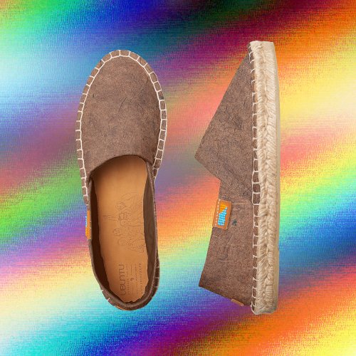 Brown Parchment Abstract Pattern  Slip_on Espadrilles