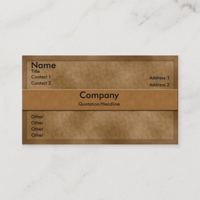 Brown Parchment Business Card (Front)
