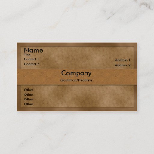 Customizable Brown Parchment Business Card
