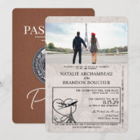 Brown Paris Passport Wedding