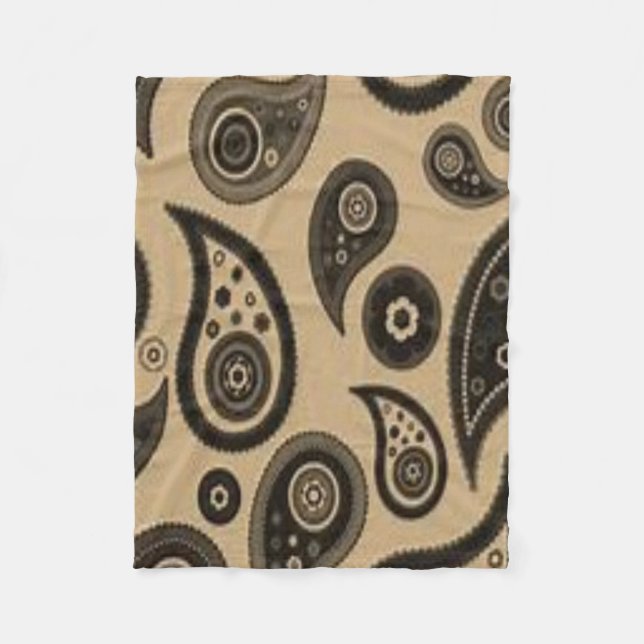 brown pasley custom fleece blanket (Front)
