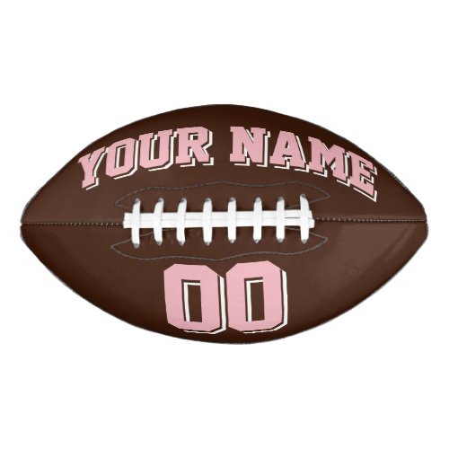 BROWN PASTEL PINK AND WHITE Custom Football