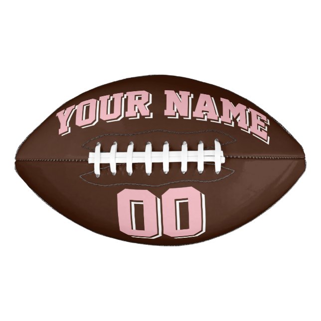 BROWN PASTEL PINK AND WHITE Custom Football (Front)