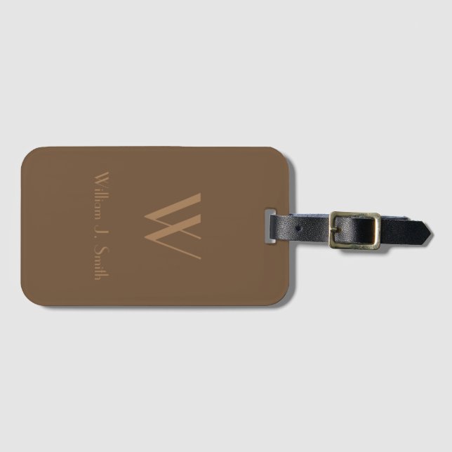 Brown pattern luggage tag (Front Horizontal)