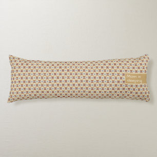 Brown Pattern Mexico Inspired, Small Text Body Pillow