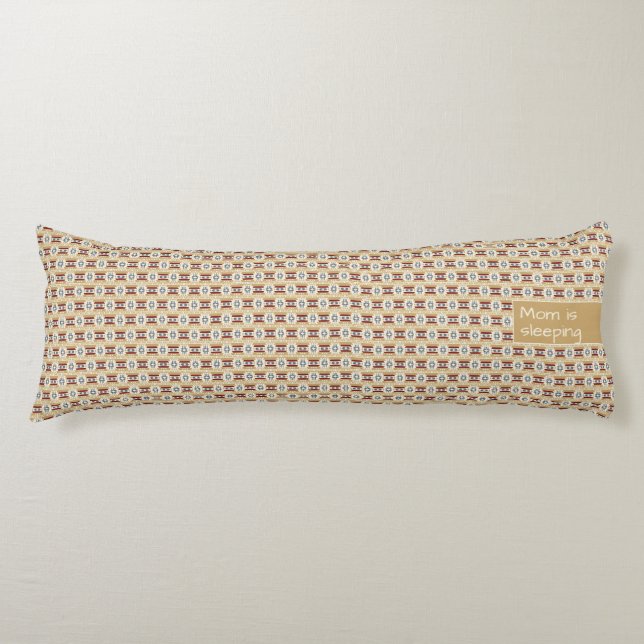 Brown Pattern Mexico Inspired, Small Text Body Pillow (Front)