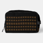Brown Pattern on Black Background Mens Dopp Kit