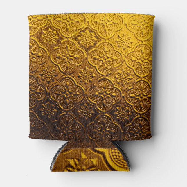 Brown Patterned Mirror Room Decor. Can Cooler (Front)