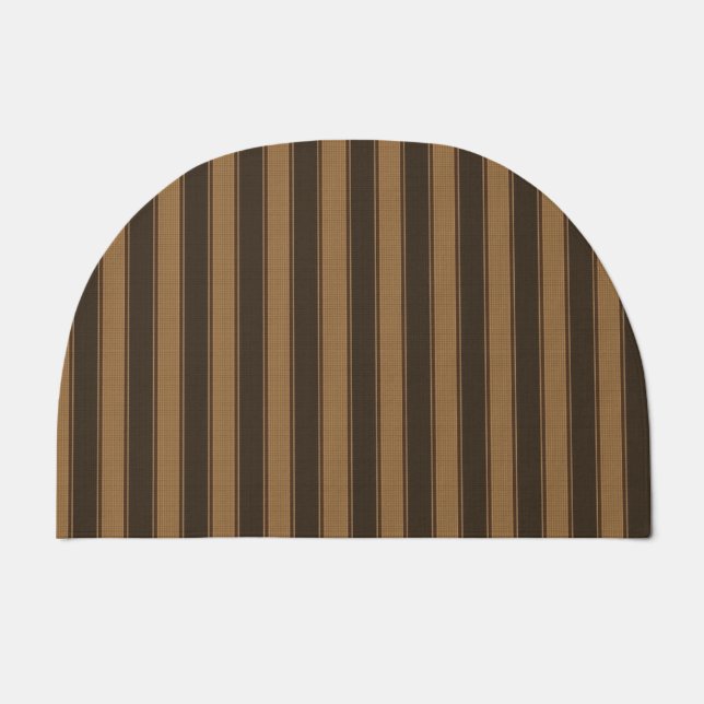 Brown patterned striped rug (Front)