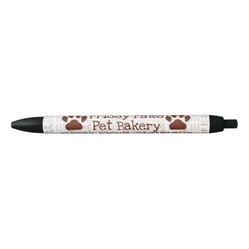 Brown Paw Business Name and Woof Art Black Ink Pen