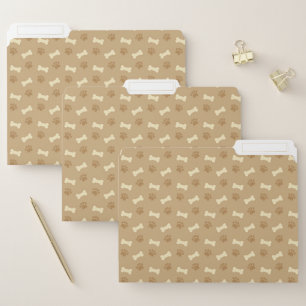Brown Paw Print Bone Pattern File Folder