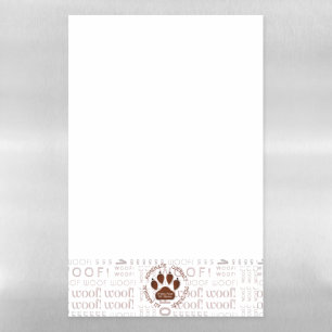 Brown Paw Print Business Name Magnetic Dry Erase Sheet