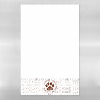 Brown Paw Print Business Name Magnetic Dry Erase Sheet
