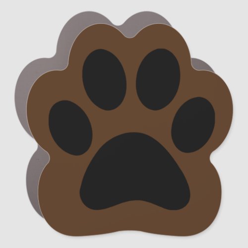 Brown Paw Print Car Magnet