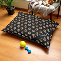 Brown Paw Print Dog Pet Bed Pattern