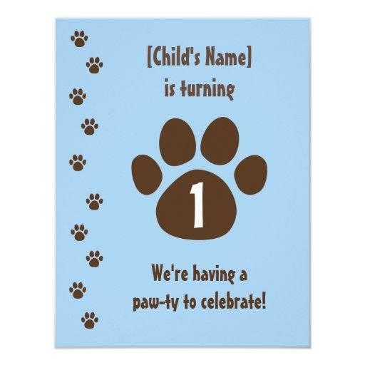 Paw Print Birthday Invitations 6