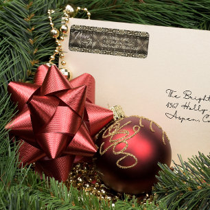 Brown Peace & Joy Christmas Label