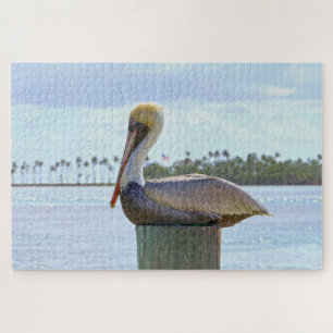 Brown Pelican and Palm Trees Jigsaw Puzzle