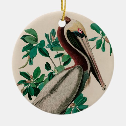 Brown Pelican Birds of America Audubon Print Ceramic Ornament