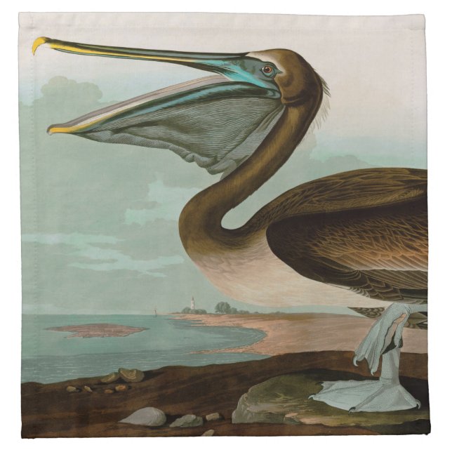 Brown Pelican Birds of America Audubon Print Cloth Napkin (Front)