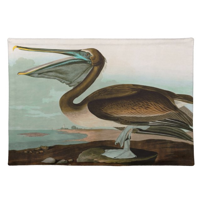 Brown Pelican Birds of America Audubon Print Cloth Placemat (Front)