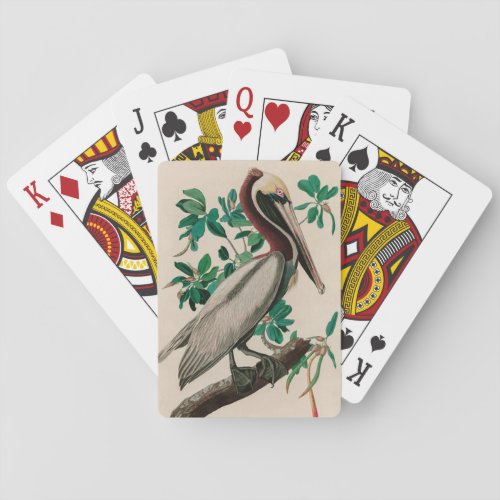 Brown Pelican Birds of America Audubon Print Playing Cards