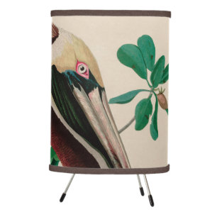 Brown Pelican Birds of America Audubon Print Tripod Lamp