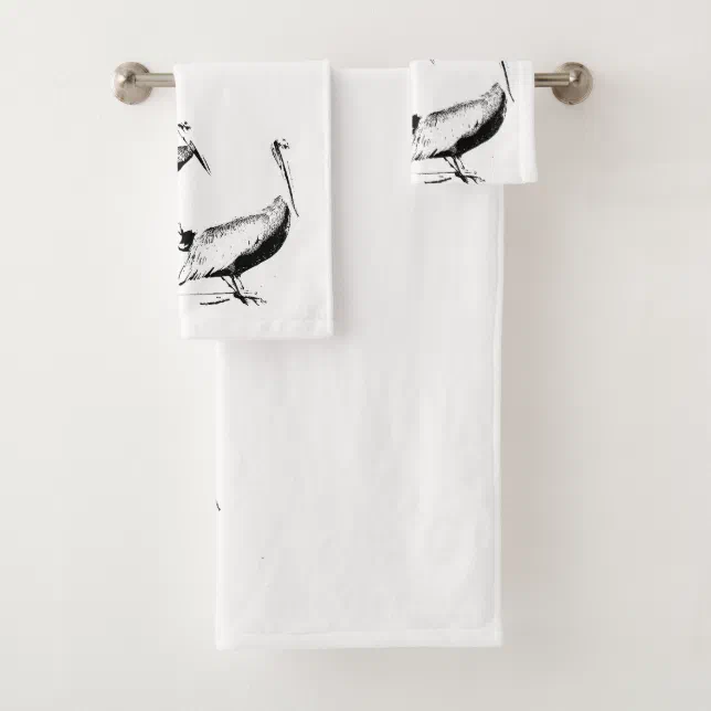 Brown Pelican Birds Wildlife Harbor Bath Towel Set Zazzle