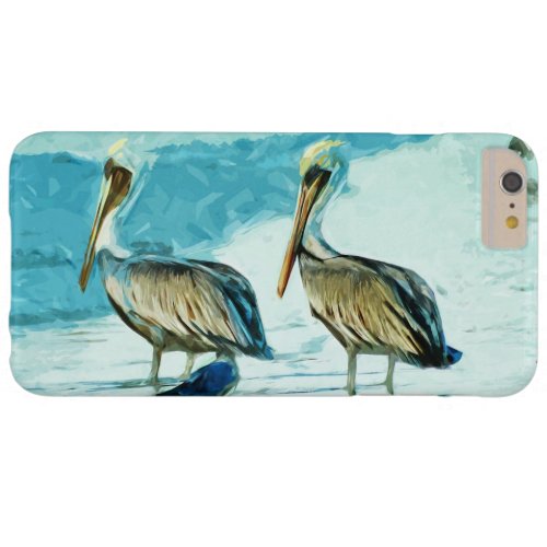 Brown Pelican in Winter Colors Abstract Impression Barely There iPhone 6 Plus Case