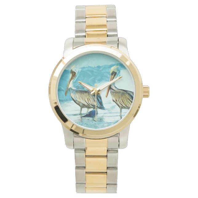 Brown Pelican in Winter Colors Abstract Watch (Front)