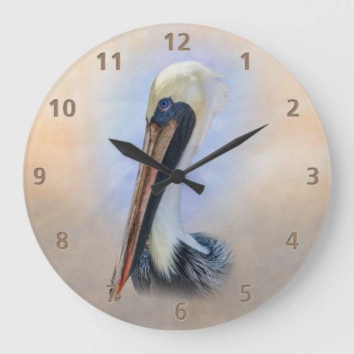 Brown Pelican Large Clock