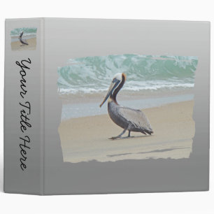 Brown Pelican on Beach Binder