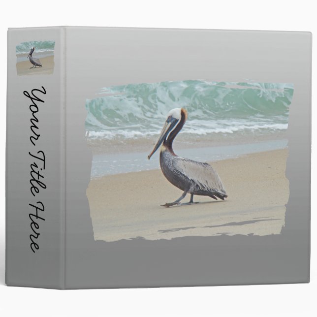 Brown Pelican on Beach Binder (Front/Spine)