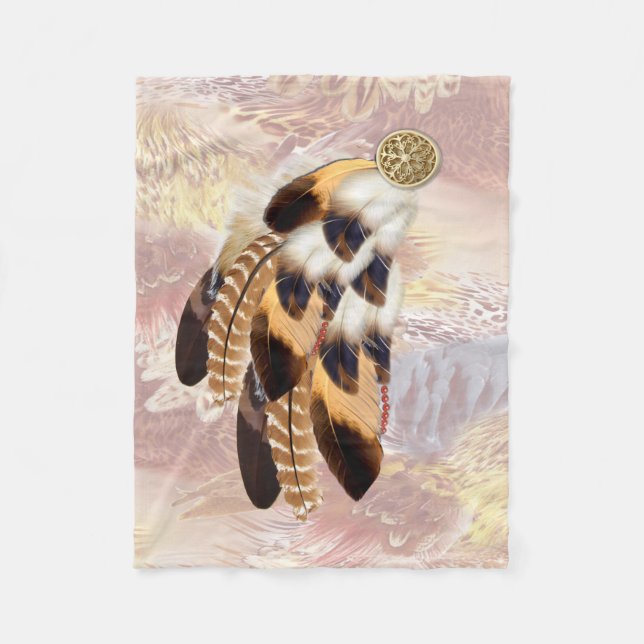 Brown Pelican or Hawk feathers  Best man gift All- Fleece Blanket (Front)